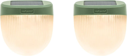 Vego garden Rippled Solar Garden Lights with Auto Sensors Magnetize Securely to Raised Beds, IPX4 Waterproof Outdoor LED Light for Patio & Yard Olive Green, 2 Pack