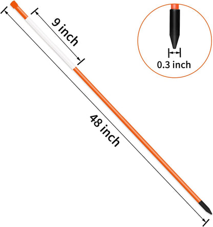 Driveway Markers Snow Stakes 48 inch Orange Plow Stakes Reflective Fiberglass, Pack of 25 for Parking Lots, Walkways