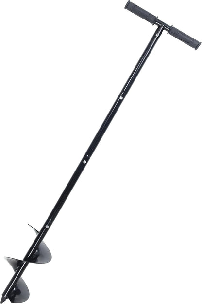 Post Hole Digger Manual 6" x 41" Garden Auger Spiral Drill with T Shaped Handle for Digging Planting Bulb Bedding