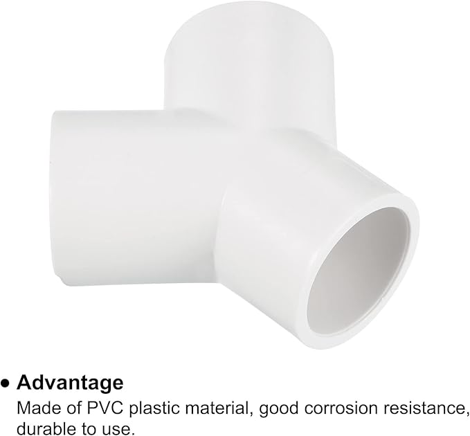 PATIKIL 25mm PVC Pipe Fittings, 1 Pack 3 Way Y Shape Water Tubing Joint Connectors Adapters Union for Garden Irrigation Home Aquarium