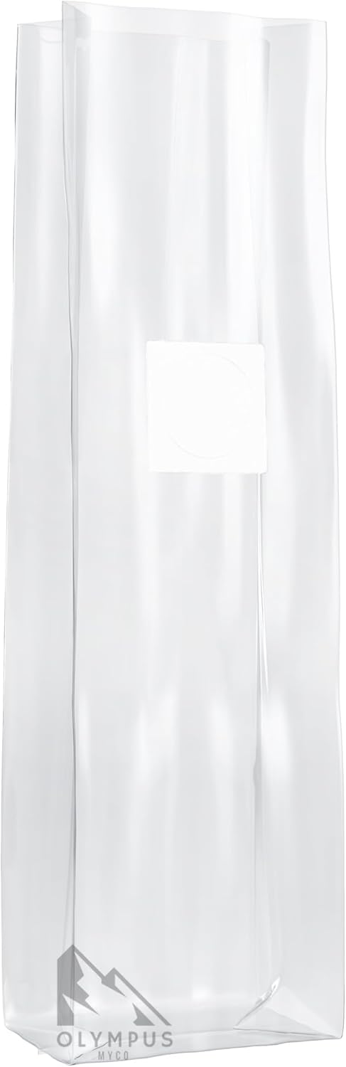 10X Mushroom Grow Bags - 5"x4"x19" Premium Autoclavable Spawn Bags, 0.2 Micron Filter Patch, 3 Mil Polypropylene - 50 Pack
