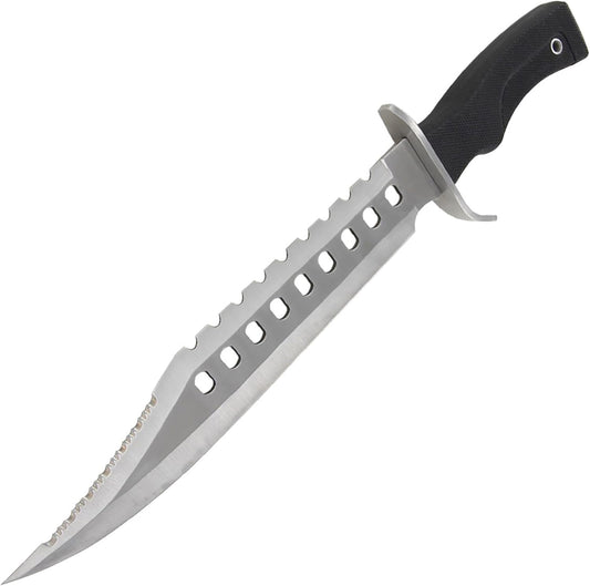 Armory Replicas™ - Hunting Outdoor Survivors Sporting Sawback Knife 17 Inches Silver