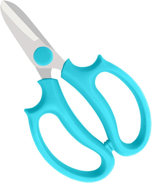 Flower Scissors - Stainless Steel Flower Shears, Garden Plant Floral Shears for Fresh Flowers Stems (Blue, Green, Pink, Violet) (1 PC Blue)
