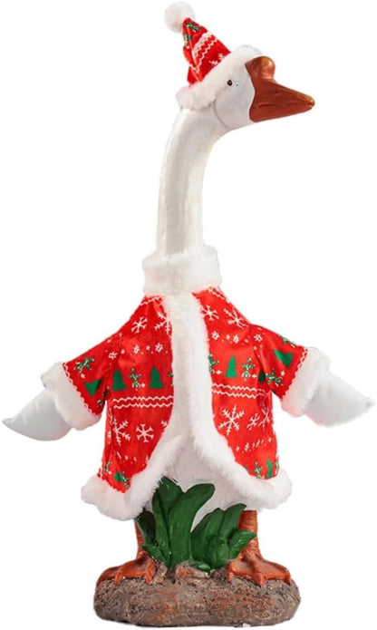 Christmas Porch Goose Outfit - 23" Goose Costume Festive Outfit for Cement Plastic Porch Goose Statue – Funny Outdoor Christmas Decor,Lawn Yard Decor,Patio & Garden Party