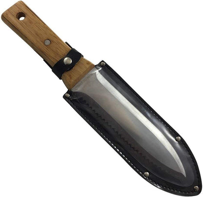 Bonsai Outlet Tinyroots Hori Hori Knife for Gardening, Multiple Purpose Garden Tools Used for Digging, Cutting and Weeding, Stainless Steel with Wooden Handle