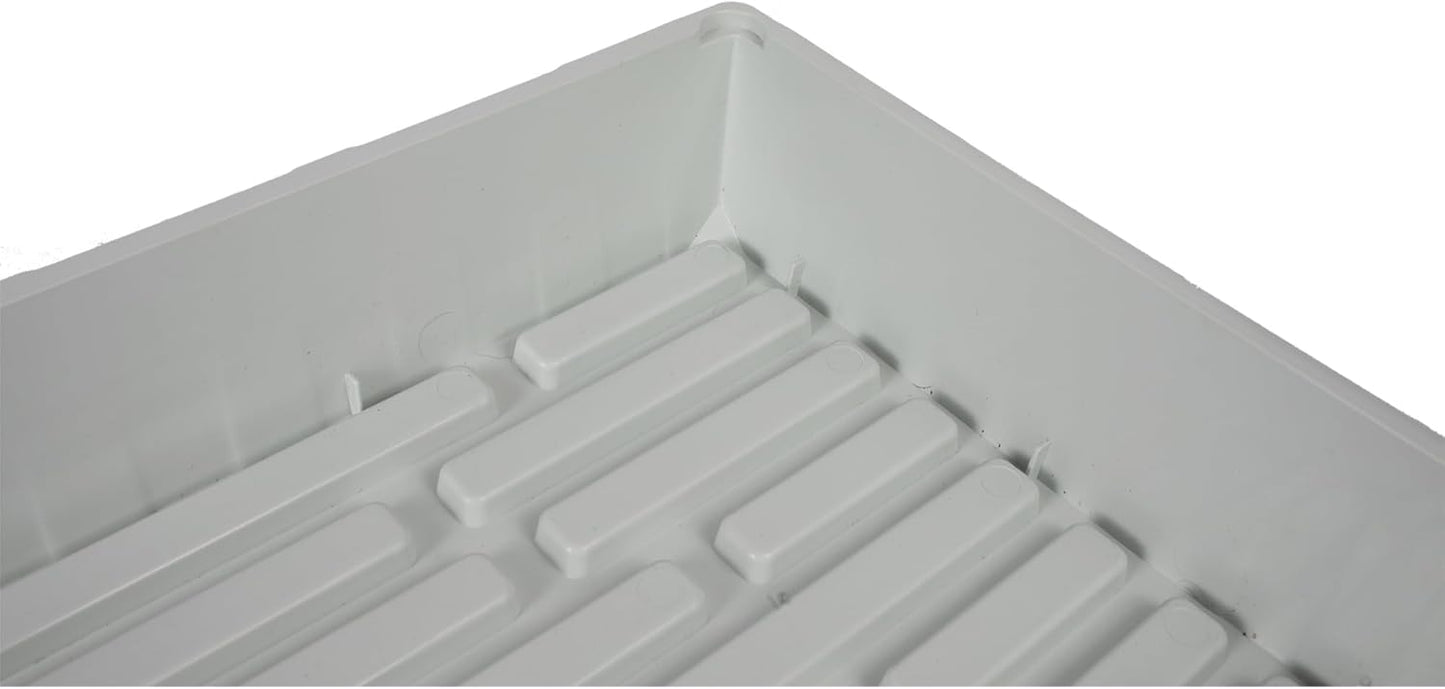 SUNPACK 10" x 20" Mega Plastic Seed Starting Tray, White, 2.5" (Pack of 10) - No Drainage Holes, Ideal for Greenhouses or Indoor Gardening - Made of Thick, Strong Plastic