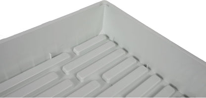SUNPACK 10" x 20" Mega Plastic Seed Starting Tray, White, 2.5" (Pack of 10) - No Drainage Holes, Ideal for Greenhouses or Indoor Gardening - Made of Thick, Strong Plastic