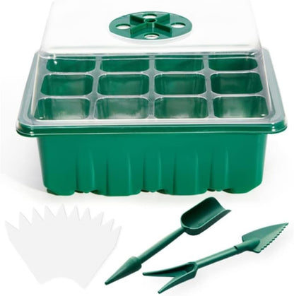 3 Pack Seed Starter Tray with Humidity Dome and Base (36 Cells Total), Plant Germination Kit for Seeds Growing Starting, Mini Seedling Propagator Small Greenhouse, Reusable Garden Supplies