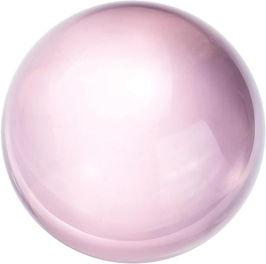uxcell 50mm/2" Crystal Sphere Ball Glass Solid Decorative Sphere Crystal Ball Prop Ornament for Feng Shui Divination Fortune Telling Tabletop Fountain Decoration, Pink