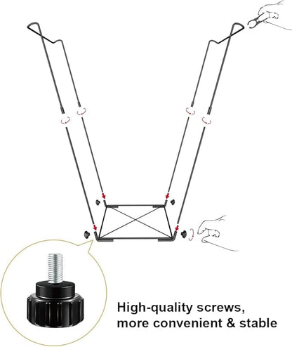 Garden Trash Bag Holder - Outdoor Leaf Bag Support Stand Multi-Use Metal Garbage Bag Holder Frame Holds 30-45 Gallons Bag for Camping Leaves Gardening Parties Yard Weeding (Black)