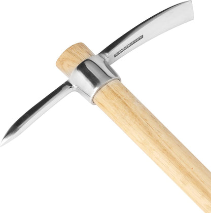 2 PCS 16 Inch Mattock Pick Axe, Stainless Steel Pick Mattock Hoe, Garden Pick, Pick Mattock for Weeding, Loosening Soil, Planting Vegetables, Digging Holes, Chopping Roots and Much More