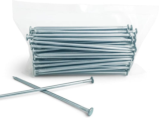 Turf Nails 6'' Galvanized - 140 Pack, Heavy-Duty Fasteners for Synthetic Grass, Landscaping, and Securing Ground Cover Stakes