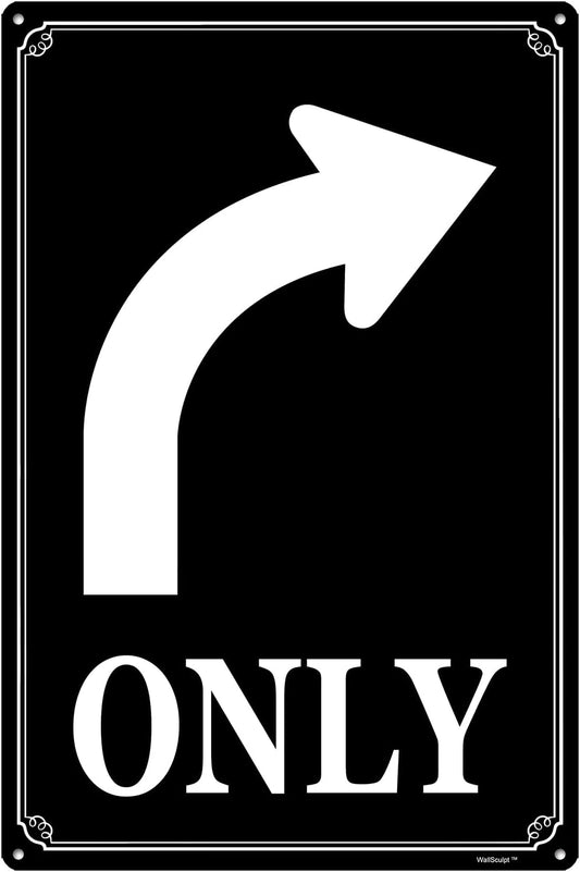 8x12" Left Turn Only Arrow Signs - High-Intensity Aluminum Parking Lot Sign, Weatherproof &