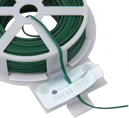 Rocky Mountain Goods Twist Ties for Plants with Cutter - Green Garden Twist Ties for Outdoor/Indoor Plants, Climbing Plants - 100 Feet Cut to Custom Length - Soft But Strong Support for Delicate