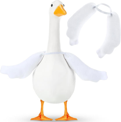 1 Pcs Poseable Goose Wings for 15”- 20" Porch Lawn Goose Outfit Accessories Poseable White Wings for Outdoor Patio Yard Lawn Art Decoration (Rippled Edge)