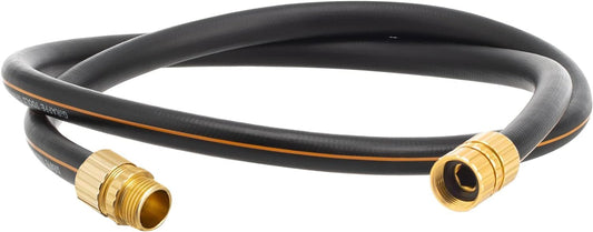 Giraffe Tools Leader Hose 5/8" x 4ft, Custom Length, No Kink, Flexible, Leakproof Water Hose, Male Female Fittings, 600 Burst PSI, 4ft, Black Orange