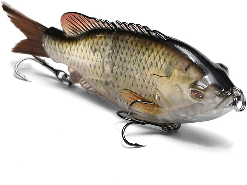 5.9in Multi Jointed Swimbait Fishing Lures Bait,2 Segment Big Giant Sinking Fishing Bass Lures,Crankbaits Swimbaits with Treble Hook