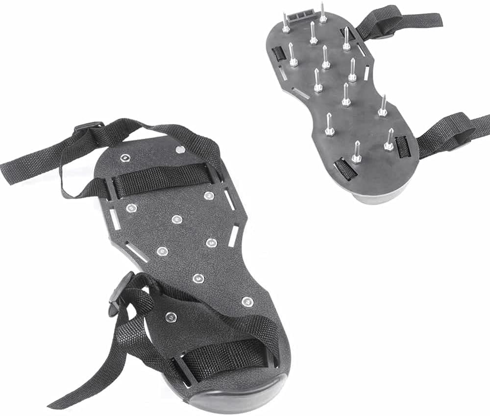 Lawn Shoes, Spike Shoes Lawn Tool Aeration Shoes for Epoxy Floor, Lawn Yard Patio Lawn Garden Yard (Black)