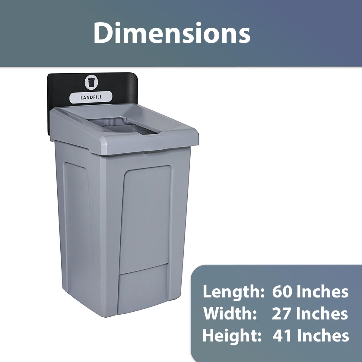 Stager Direct, 33 Gallon Landfill Recycling Station with Lid, Recycle Bin, Exterior Trash Can, Recycling Station Kit, Heavy Duty Premium Plastic, Perfect for Kitchen, Office, Garden, Garage, (N.4)