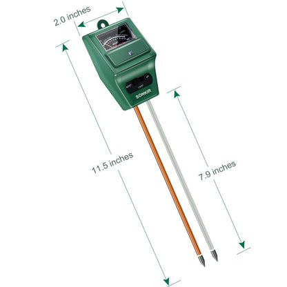 SONKIR Soil pH Meter, MS02 3-in-1 Soil Moisture/Light/pH Tester Gardening Tool Kits for Plant Care