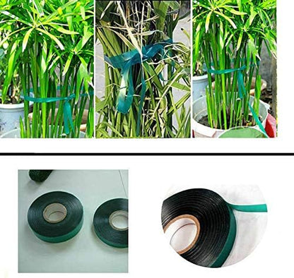 24 Rolls 150 Feet Stretch Tie Tape 0.5 Inch Garden Tie Tape Thick Plant Ribbon Garden Green Vinyl Stake for Indoor Outdoor Patio Plant Use