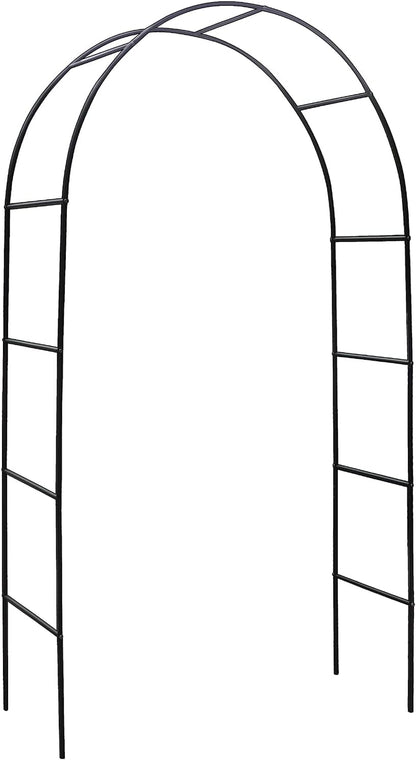 Skypatio Outdoor Flower Garden Arch Trellis 7.8Ft High x 4.6Ft Wide, Metal Garden Pergola Arbor for Climbing Plants, Black