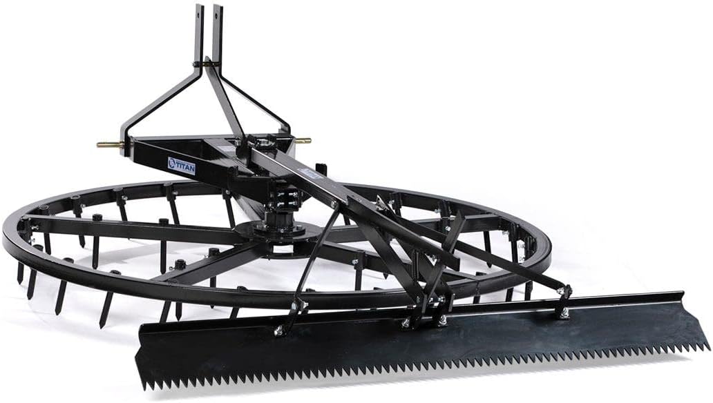 Titan Attachments Arena Spin Harrow Groomer 72" Cat 1 3 Point Quick Hitch HD (Add Optional Rake Attachment: Yes)