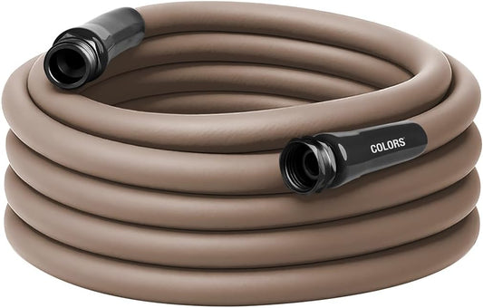 Flexzilla Colors Garden Hose 5/8 in. x 50 ft., Lightweight All-Weather Water Hose, Durable and Flexible, Leak-Free Connections, Brown Mulch