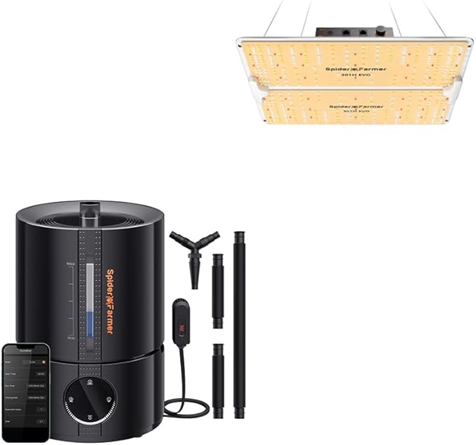 Spider Farmer 5L Smart Humidifier and SF2000Pro Grow Light