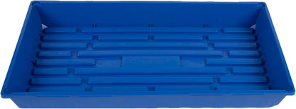 SUNPACK 10" x 20" Mega Plastic Seed Starting Tray, Blue, 2.5" - No Drainage Holes, Ideal for Greenhouses or Indoor Gardening - Made of Thick, Strong Plastic