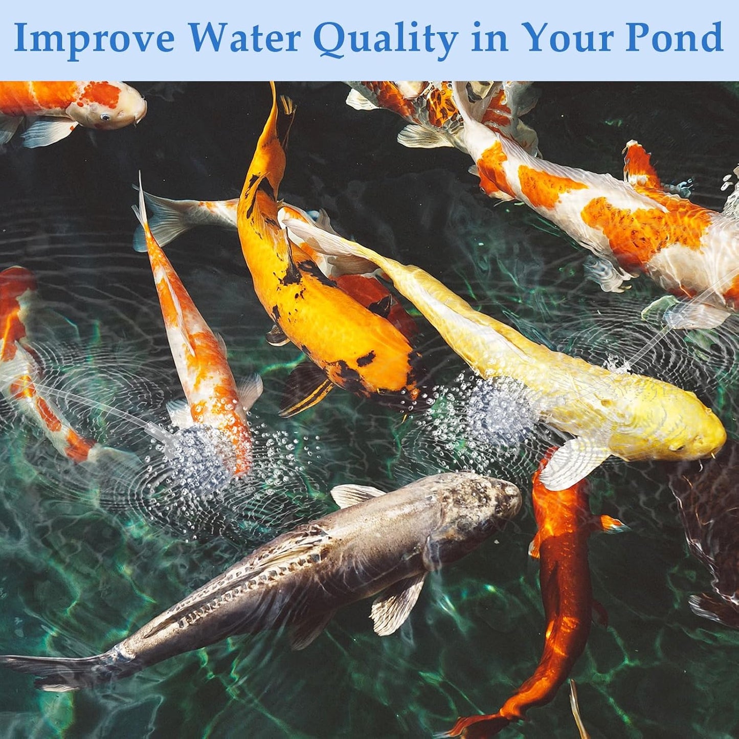 15W Solar Pond Aerator with 4400mAh Battery, Solar Air Pump with 2 Outlets, 3 Modes, Low Noise Oxygen Pump for Fish Pond, Aquarium & Hydroponics