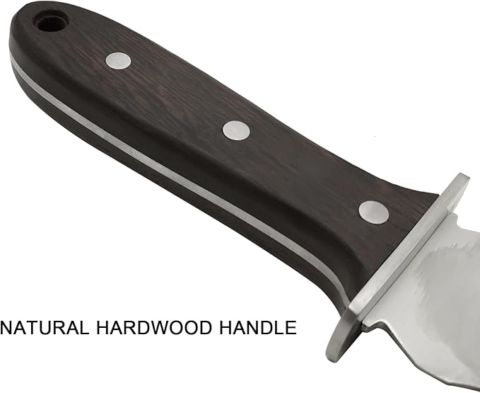 Professional Hori Hori Garden Knife, 7" Stainless Steel Blade with Protective Coating Full-Tang Wood Handle with Oxford Sheath for Weeding, Digging, Cutting and Planting