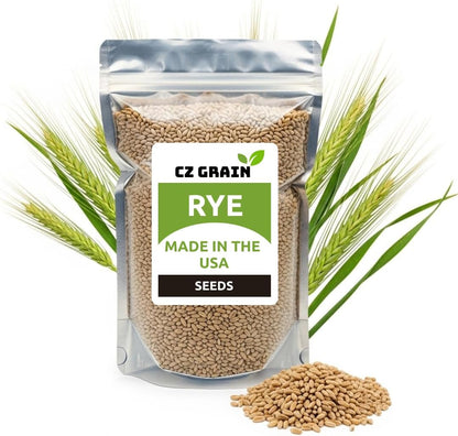 Rye Grass Seed - Fast Growing and Hardy Grass, Cover Crop, Food Plot. Grazing Pasture Seeds (5 Pounds)