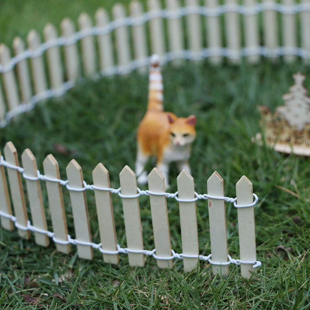 35 Inch 2-Pack Miniature Fairy Garden Fence Wood Decorative Ornament Fence for Dollhouse Succulent Plant Pot DIY Diorama Project Height 2 inch (Wood)