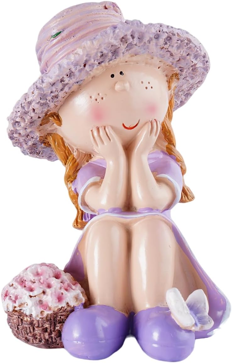 Lavender Garden Decorative Figurines,Resin Garden Statues for Outdoor Patio Lawn,Indoor Home Decoration, Ideal Gift for Parents and Friends,Outdoor Decor Housewarming Present