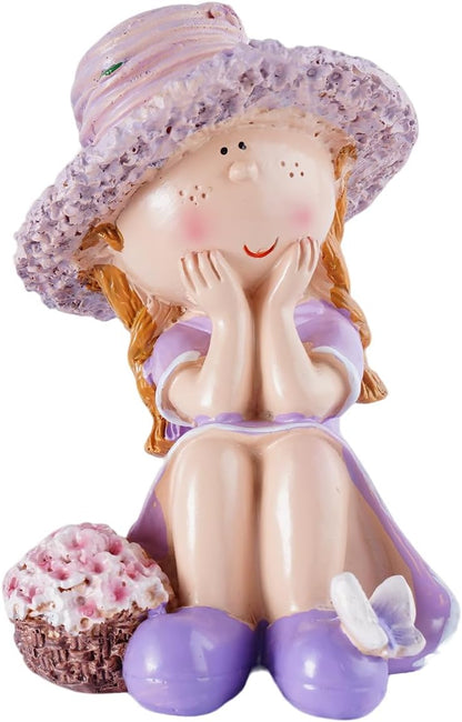 Lavender Garden Decorative Figurines,Resin Garden Statues for Outdoor Patio Lawn,Indoor Home Decoration, Ideal Gift for Parents and Friends,Outdoor Decor Housewarming Present