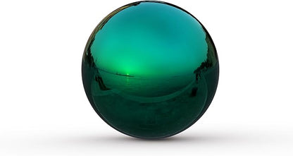 Lulu Decor, Teal Stainless Steel Gazing Mirror Ball Size 12 with Stand