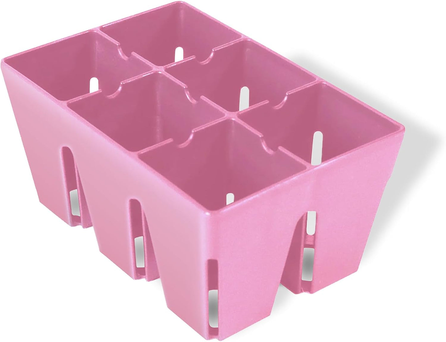 Epic Gardening Reusable Seed Starter Tray - Easy Watering Seed Starting Trays - Gardener Friendly Plant Trays for Seedlings | UV-Treated & BPA-Free -6-Cell Seed Starting Trays - 6 Trays/Pink