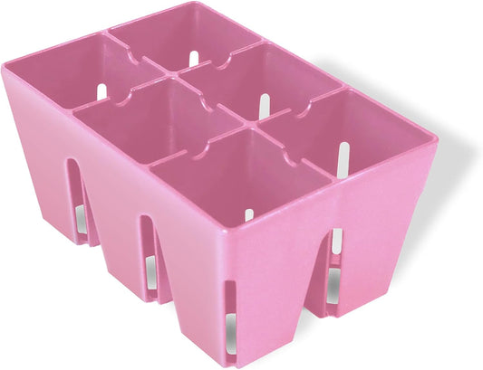 Epic Gardening Reusable Seed Starter Tray - 6 Cell/12 Seedling Starter Trays - Easy Watering, Indoor Greenhouse, Plant Starter, Gardener-Friendly for Seedlings | UV-Treated & BPA-Free - Pink