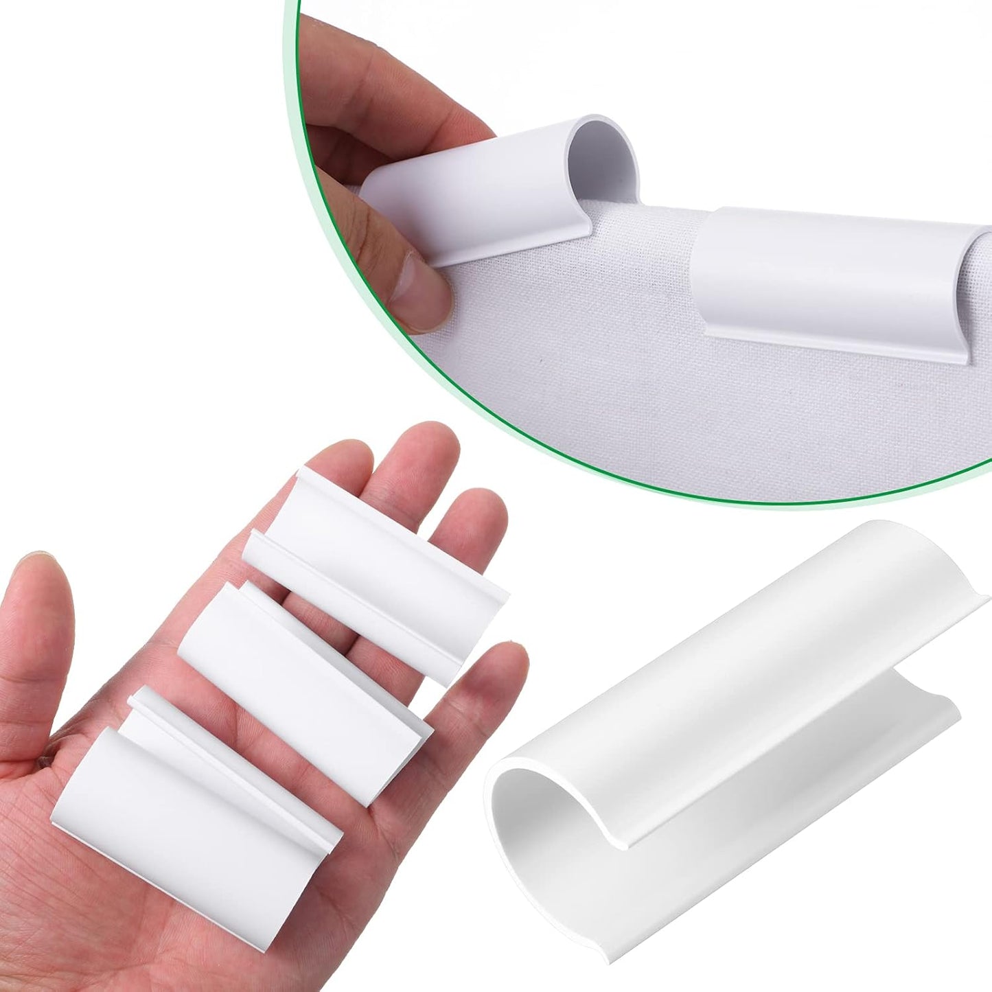 Jetec 128 Pieces PVC Pipe Clips Covers 2.4 Inches Long Greenhouse Clamps for Netting for Greenhouses Garden Shelters Bird Protection(For 3/4 Inch PVC Pipe,White)