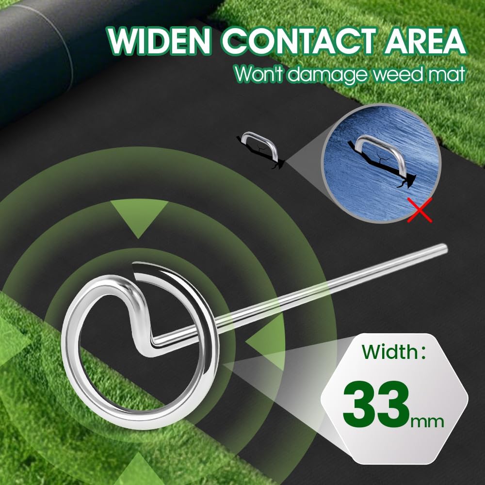 200pcs Landscape Fabric Pins, Bold 8 Gauge Galvanized Steel Garden Staples, Tent Stakes Landscape Fabric Staples Yard Stakes for Decoration Weed Barrier (6in X 200)