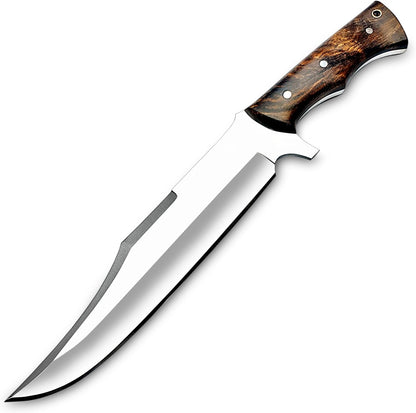 Handmade D2 Steel 14 Inch Full Tang Bowie Knife with sheath, Hunting knife with Wood Handle and steel Guard Ideal for Bushcraft, Camping, Survival, Hunting & outdoor use