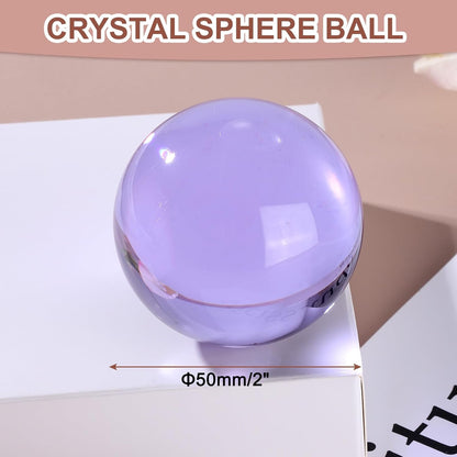 uxcell 50mm/2" Crystal Sphere Ball Glass Solid Decorative Sphere Crystal Ball Prop Ornament for Feng Shui Divination Fortune Telling Tabletop Fountain Decoration, Purple