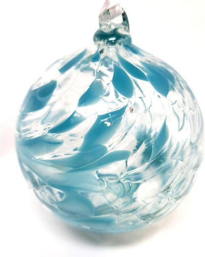 Large Friendship Glass Ball Globe - Turquoise 4.7 inch Hand Blown Handmade Hanging Garden Gazing Ball Indoor Outdoor Home Décor
