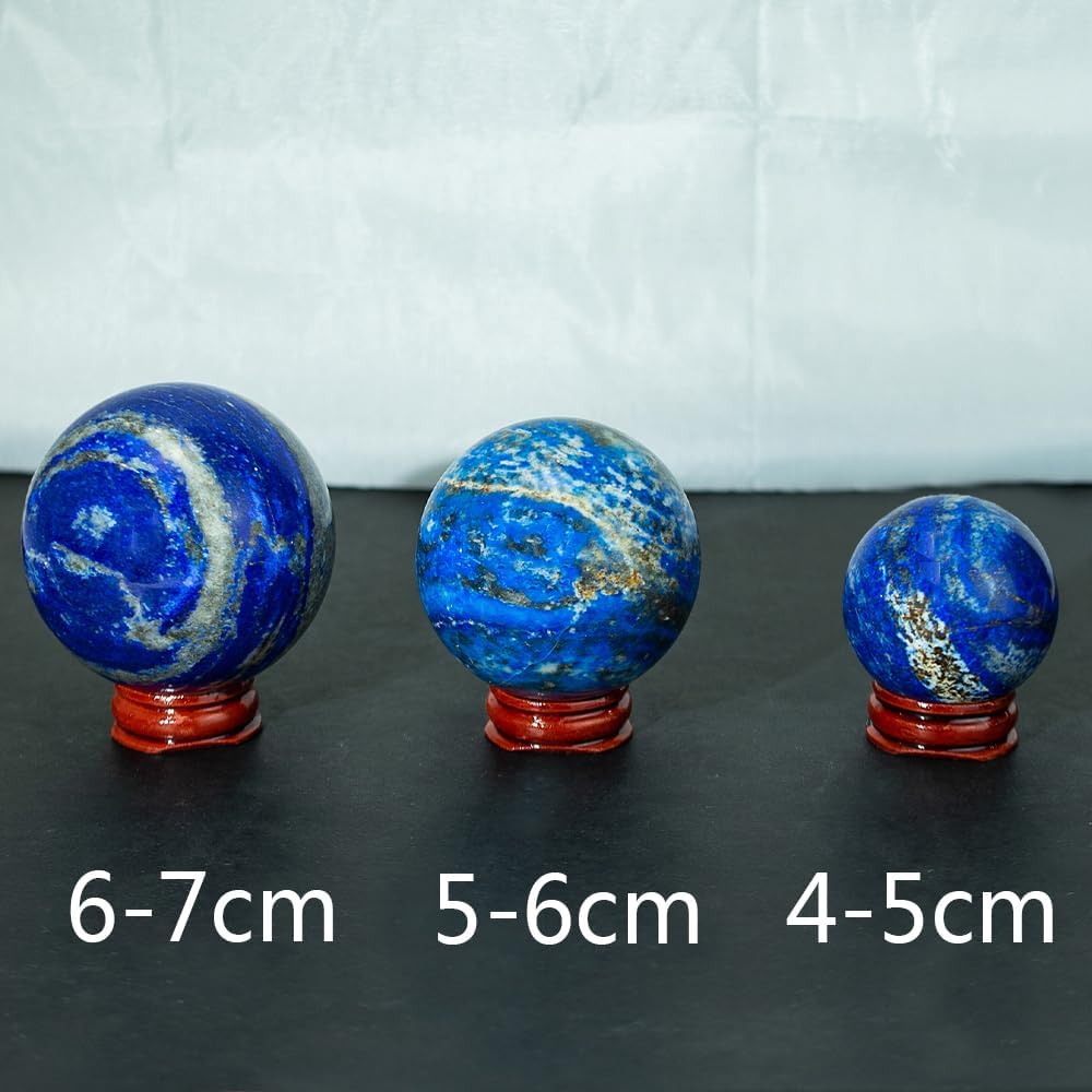 4-5cm/1.57-1.96inch Natural Crystal Ball Lapis Lazuli Polished Divination Ball Decorative Sphere Reiki Healing Crystals Ball Healing Stone Crafts (40-50mm, Lapis Lazuli)