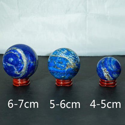 4-5cm/1.57-1.96inch Natural Crystal Ball Lapis Lazuli Polished Divination Ball Decorative Sphere Reiki Healing Crystals Ball Healing Stone Crafts (40-50mm, Lapis Lazuli)