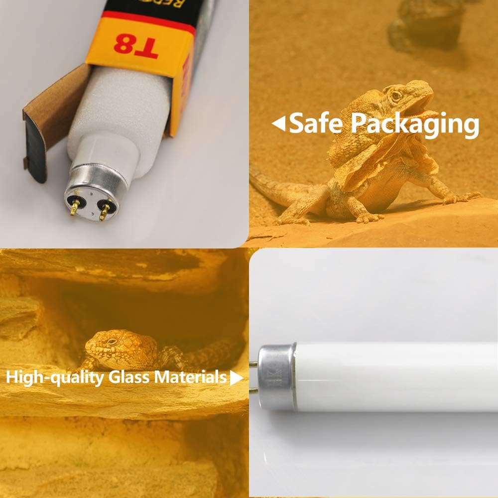 LUCKY HERP 15inch 14W T8 UVB 10.0 Reptile Light, UVA UVB Bulb, Fluorescent Lamp for Reptiles Amphibian