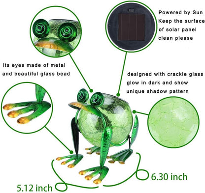 Solar Garden Lantern Waterproof LED Frog Solar Lights Outdoor Decorative Tabletop Lanterns Lamp for Yard Patio Table Decoration