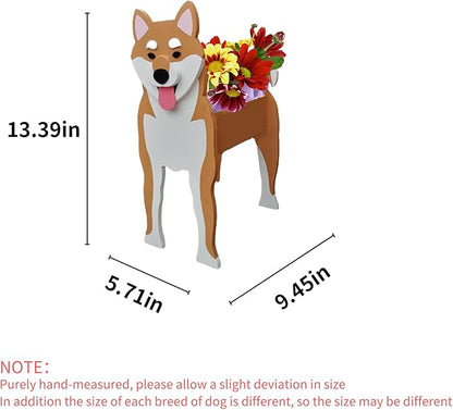 Shiba Inu Dog Planter Plant Pots,Cute Garden Dog Flower Planter,Dog Planters Birthday Gifts for Women,Office,Indoor/Outdoor Decor（9.45 * 5.71 * 12.13in）