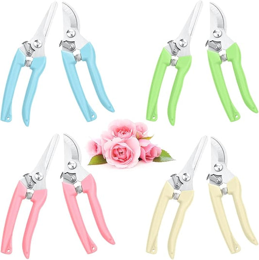 Jutom 8 Pcs Garden Shears Pruning Scissors Clippers Sharp Hand Pruners for Gardening Tools Cutting Flowers Trimming Plants Bonsai Fruits Picking, 4 Bypass Blade and 4 Straight Blade